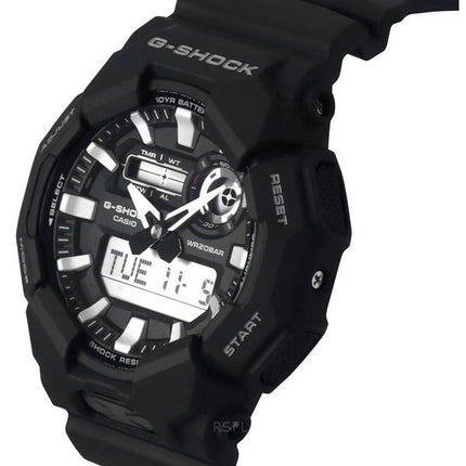 Montre analogique numérique Casio G-Shock pour homme avec bracelet en résine biosourcée, cadran noir, quartz, GA-010-1A, 200 m