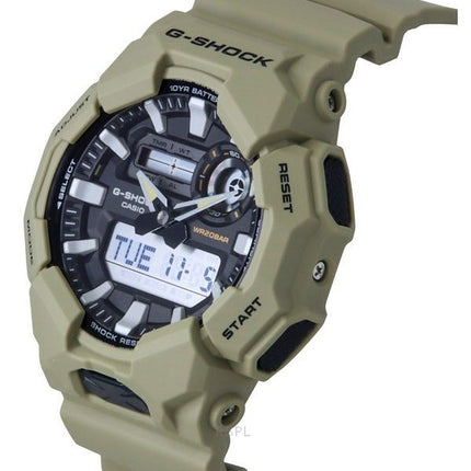 Montre analogique numérique Casio G-Shock pour homme avec bracelet en résine biosourcée, cadran noir, quartz, GA-010-5A, 200 m