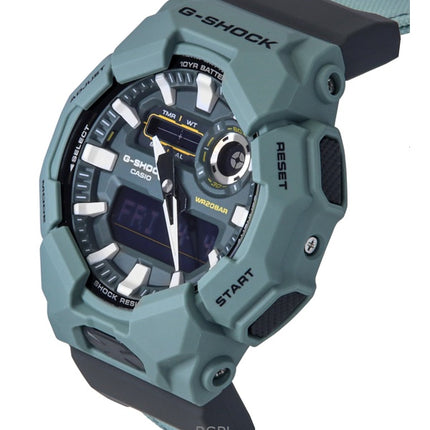 Montre Casio G-Shock analogique numérique à quartz pour homme, bracelet en tissu, cadran bleu, GA-010CE-2A, 200 m