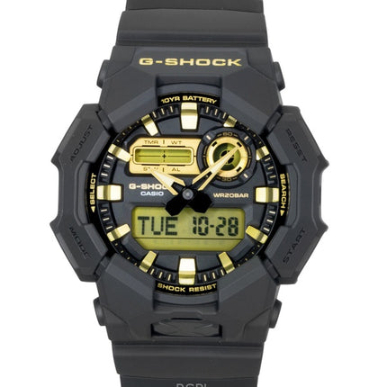 Montre homme Casio G-Shock GA-010GB-1A9, analogique-numérique, bracelet en résine biosourcée, cadran noir, mouvement à quartz, étanche à 200 m.