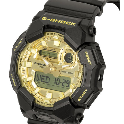 Montre homme Casio G-Shock GA-010GGB-1A9, bracelet en résine biosourcée, cadran doré, affichage analogique et numérique, mouvement à quartz, étanche à 200 m.