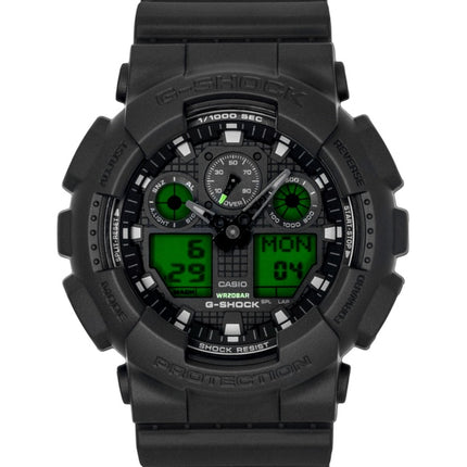Montre homme Casio G-Shock analogique-numérique, cadran noir, résine, mouvement à quartz GA-100BEG-1A, étanche à 200 m