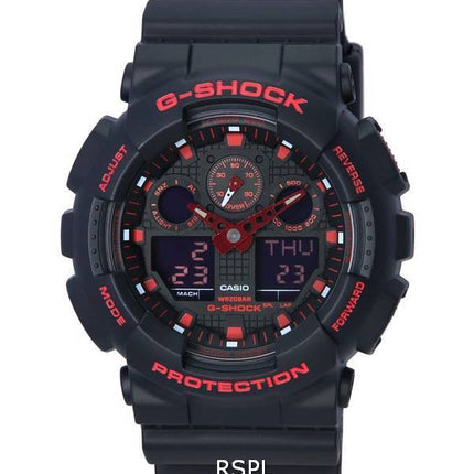 Montre pour homme Casio G-Shock Ignite Red Series Analog Digital Quartz GA-100BNR-1A GA100BNR-1 200M