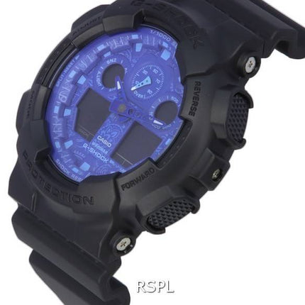 Casio G-Shock Analogique Numérique Cadran Bleu Quartz GA-100BP-1A GA100BP-1 200M Montre Homme
