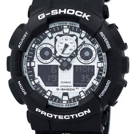 Casio G-Shock blanc, noir et série analogique numérique GA-100BW-1 a montrehomme