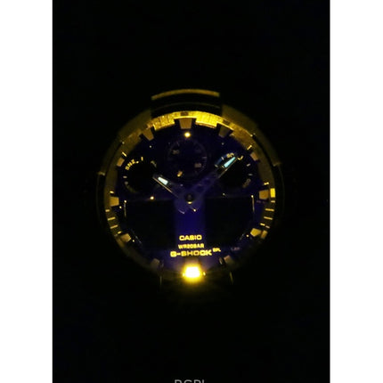 Montre Casio G-Shock analogique numérique à quartz pour homme, bracelet en résine, cadran bleu, GA-100FL-1A, 200 m