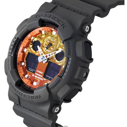 Montre Casio G-Shock analogique numérique à quartz pour homme, bracelet en résine, cadran multicolore, GA-100FL-8A, 200 m