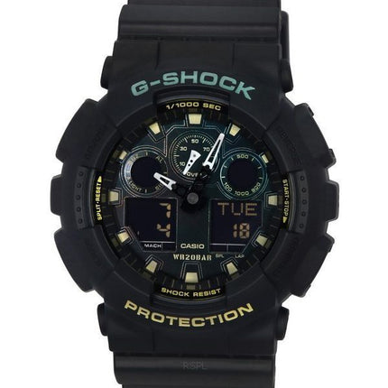 Montre pour homme Casio G-Shock analogique numérique bracelet en résine cadran multicolore Quartz GA-100RC-1A 200M