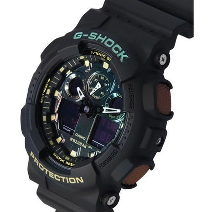 Montre pour homme Casio G-Shock analogique numérique bracelet en résine cadran multicolore Quartz GA-100RC-1A 200M