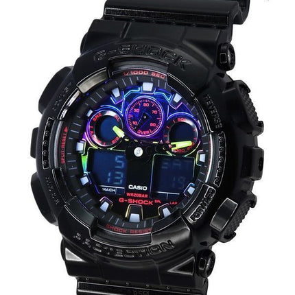 Casio G-Shock Virtual Rainbow Analog Digital Quartz GA-100RGB-1A GA100RGB-1 200M Montre Homme
