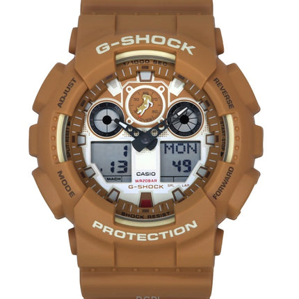 Montre analogique numérique Casio G-Shock The Shiba Inu avec bracelet en résine et cadran marron à quartz GA-100SHB-5A 200M pour