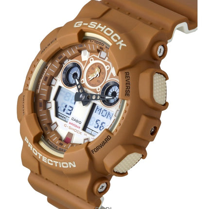 Montre analogique numérique Casio G-Shock The Shiba Inu avec bracelet en résine et cadran marron à quartz GA-100SHB-5A 200M pour