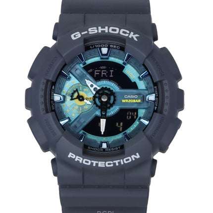 Montre homme Casio G-Shock analogique numérique en résine biosourcée, cadran bleu, quartz, GA-110AS-2A, 200 m