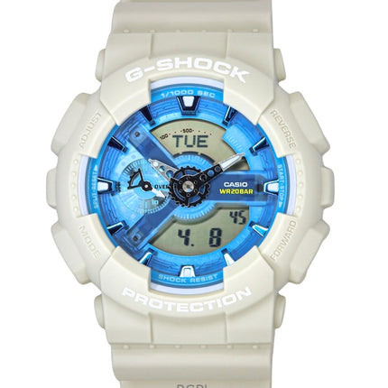 Montre homme Casio G-Shock analogique numérique en résine biosourcée, cadran bleu, quartz, GA-110AS-5A, 200 m