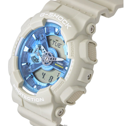 Montre homme Casio G-Shock analogique numérique en résine biosourcée, cadran bleu, quartz, GA-110AS-5A, 200 m