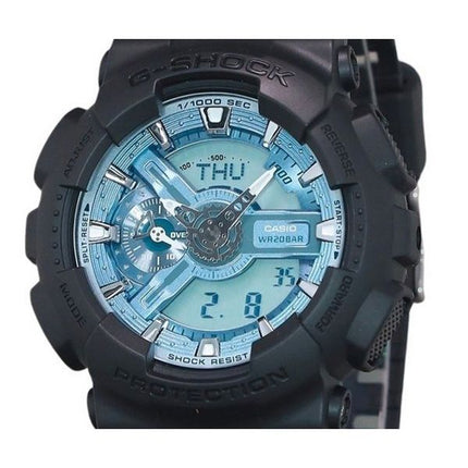 Montre pour homme Casio G-Shock analogique numérique avec bracelet en résine et cadran bleu océan GA-110CD-1A2 200M
