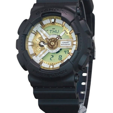 Montre pour homme Casio G-Shock analogique numérique avec bracelet en résine et cadran doré à quartz GA-110CD-1A9 200M