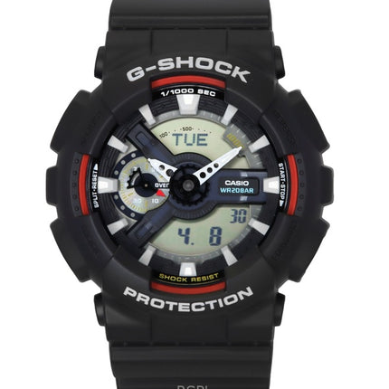 Montre Casio G-Shock analogique numérique en résine biosourcée, cadran noir, quartz, GA-110RL-1A, 200 m