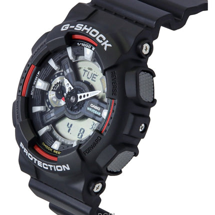 Montre Casio G-Shock analogique numérique en résine biosourcée, cadran noir, quartz, GA-110RL-1A, 200 m