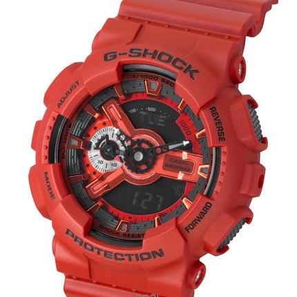 Montre homme Casio G-Shock Digital rouge avec bracelet en résine biosourcée, mouvement à quartz GA-110RRB-4A, étanche à 200 m