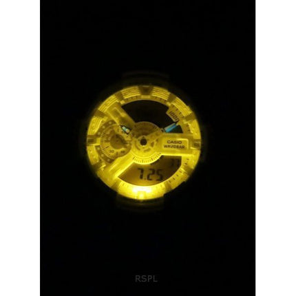 Montre pour homme Casio G-Shock analogique numérique bracelet en résine blanche cadran multicolore Quartz GA-110TL-7A 200M