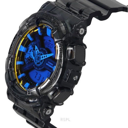 Montre analogique numérique Casio G-Shock pour homme avec bracelet en résine noire transparente et cadran multicolore à quartz G