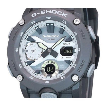 Montre pour homme Casio G-Shock Hidden Glow Series Bracelet en résine numérique analogique Cadran gris Quartz GA-2000HD-8A 200M