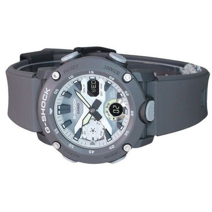 Montre pour homme Casio G-Shock Hidden Glow Series Bracelet en résine numérique analogique Cadran gris Quartz GA-2000HD-8A 200M