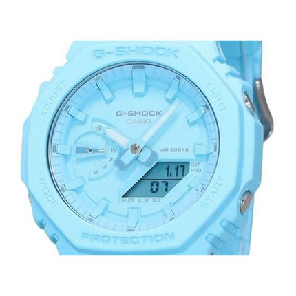 Montre pour homme Casio G-Shock analogique numérique à base de résine biologique, cadran bleu, quartz GA-2100-2A2 200M