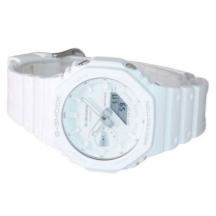 Montre pour homme Casio G-Shock ton sur ton analogique numérique bracelet en résine cadran blanc Quartz GA-2100-7A7