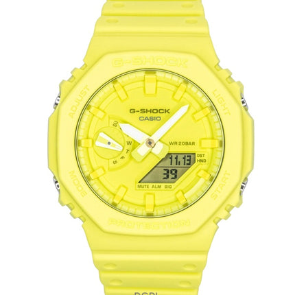 Montre homme Casio G-Shock GA-2100-9A9, analogique-numérique, bracelet en résine biosourcée, cadran vert, mouvement à quartz, étanche à 200 m.