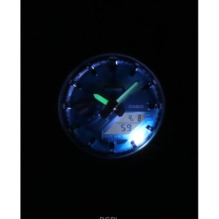 Montre homme Casio G-Shock GA-2100AS-5A, analogique, numérique, bracelet en résine biosourcée, cadran bleu, quartz, 200 m