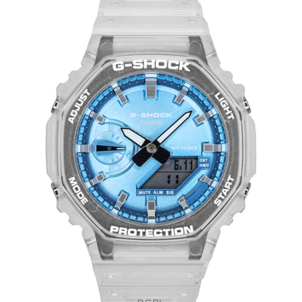Montre Casio G-Shock analogique numérique, bracelet en résine, cadran bleu, quartz, GA-2100BM-7A2, 200 m, unisexe