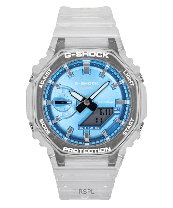Montre Casio G-Shock analogique numérique, bracelet en résine, cadran bleu, quartz, GA-2100BM-7A2, 200 m, unisexe