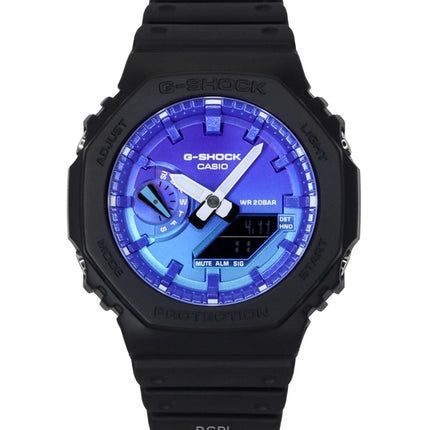 Montre Casio G-Shock analogique numérique à quartz pour homme, bracelet en résine biosourcée, cadran bleu, GA-2100FL-1A, 200 m