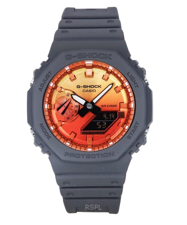 Montre Casio G-Shock analogique numérique à quartz pour homme, bracelet en résine biosourcée, cadran multicolore, GA-2100FL-8A, 200 m