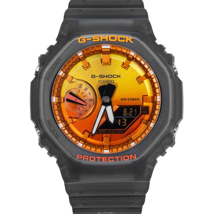 Montre Casio G-Shock analogique numérique à quartz pour homme, bracelet en résine, cadran orange, GA-2100FLS-8A4, 200 m