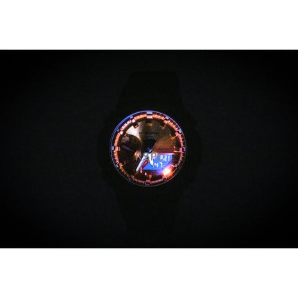 Montre Casio G-Shock analogique numérique à quartz pour homme, bracelet en résine, cadran orange, GA-2100FLS-8A4, 200 m