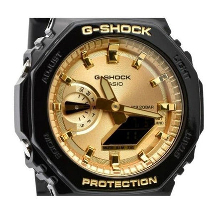 Montre pour hommes Casio G-Shock analogique numérique couleur noir et or bracelet en résine Quartz GA-2100GB-1A 200M