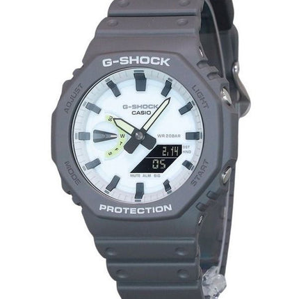 Casio G-Shock Hidden Glow Series Analogique Numérique Bracelet en résine à base biologique Cadran blanc Quartz GA-2100HD-8A 200M