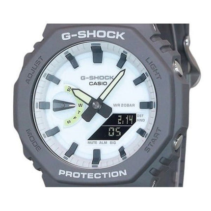 Casio G-Shock Hidden Glow Series Analogique Numérique Bracelet en résine à base biologique Cadran blanc Quartz GA-2100HD-8A 200M
