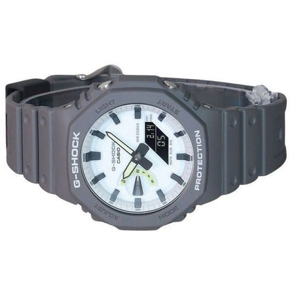 Casio G-Shock Hidden Glow Series Analogique Numérique Bracelet en résine à base biologique Cadran blanc Quartz GA-2100HD-8A 200M