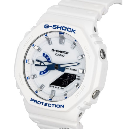 Montre Casio G-Shock analogique numérique à quartz pour homme, bracelet en résine, cadran blanc, GA-2100HDS-7A1, 200 m