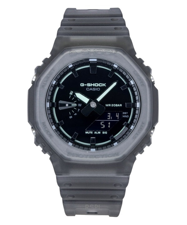 Montre homme Casio G-Shock GA-2100K-1A, analogique-numérique, bracelet en résine, cadran noir, mouvement à quartz, étanche à 200 m.
