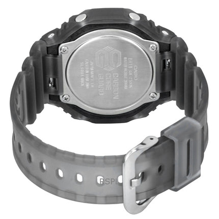 Montre homme Casio G-Shock GA-2100K-1A, analogique-numérique, bracelet en résine, cadran noir, mouvement à quartz, étanche à 200 m.