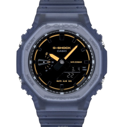 Montre homme Casio G-Shock GA-2100K-2A, analogique-numérique, bracelet en résine, cadran noir, mouvement à quartz, étanche à 200 m.
