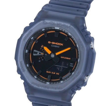 Montre homme Casio G-Shock GA-2100K-2A, analogique-numérique, bracelet en résine, cadran noir, mouvement à quartz, étanche à 200 m.