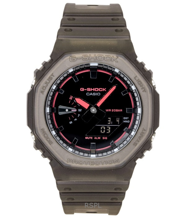 Montre homme Casio G-Shock analogique-numérique, bracelet en résine, cadran noir, mouvement à quartz GA-2100K-5A, étanche à 200 m