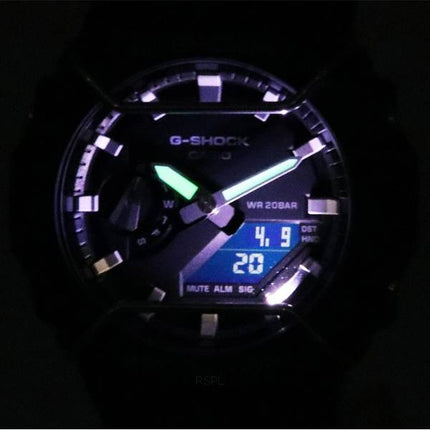 Montre pour homme Casio ton sur ton G-Shock analogique numérique cadran noir Quartz GA-2100PTS-8A GA2100PTS-8 200M