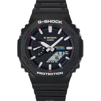 Montre Casio G-Shock analogique numérique pour homme, bracelet en résine biosourcée, cadran noir, quartz, GA-2100RL-1A, 200 m